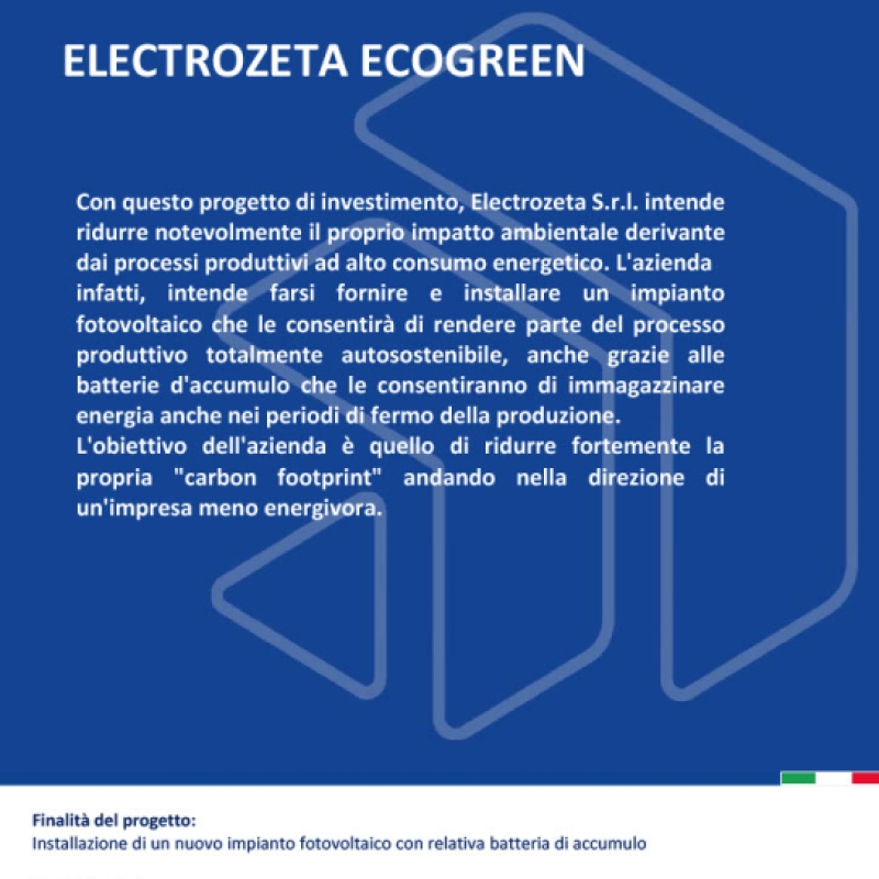 PR FESR FVG 2021-2027 - ELECTROZETA ECOGREEN